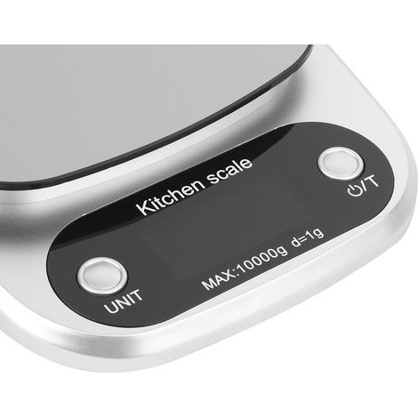 Mini Portable Stainless Steel Electric Kitchen Scale 10kg/1g - Silver Baking Accessory (1/5)