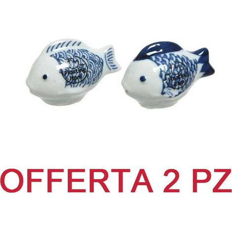 OFFERTA 2PZ DECORAZIONE PESCE 6X4X4.5CM BLU ASSORTITA ACCESSORI DECORO CASA