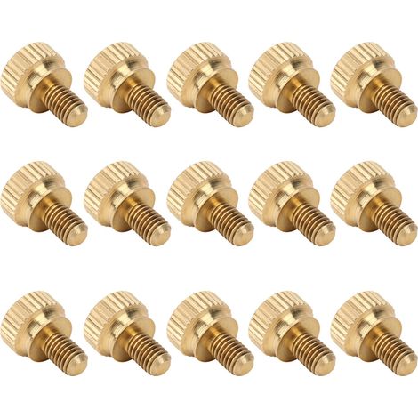 50 vis moletées plates à tête ronde en cuivre pur antidérapantes pour fournitures industrielles (M5 x 8 mm) (1/5)