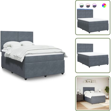 Sommier à lattes de lit et matelas Gris foncé 160x200cm Velours - Sommier À Lattes De Lit - Sommiers À Lattes De Lit - Lit - Meuble De Chambre À Coucher (1/5)