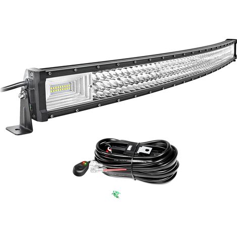 Barra de luz LED, diseño curvo, alta potencia lumínica, kit de cable de 100 W y 42 pulgadas. (1/2)