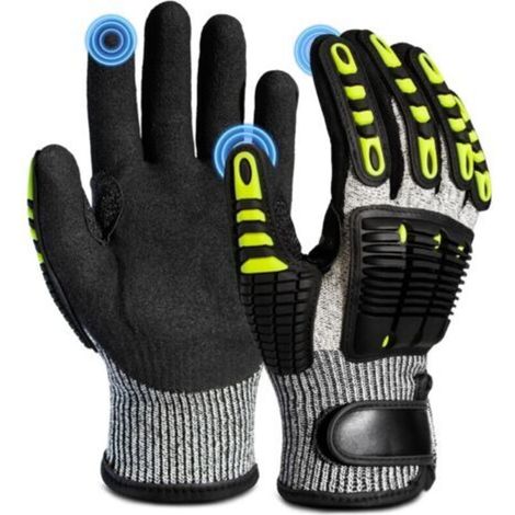 Gants de travail antichoc – adaptés aux travaux de construction lourde, à l'entreposage et à la réparation automobile – 1 paire, taille L (1/4)