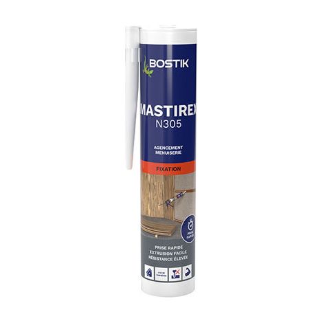 Bostik Mastirex – Mastic de Fixation type Néoprène pour l'Agencement et La Menuiserie – Prise Immédiate – Colle Néoprène Ultra Puissante – Beige – Cartouche 310 ml (1/5)