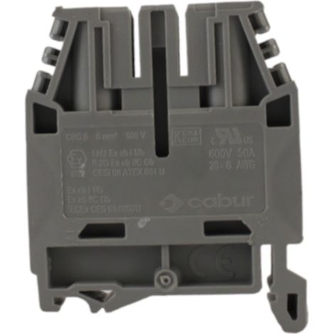 Morsetto a vite passante ad un piano 6 mm² grigio Cabur (1/3)