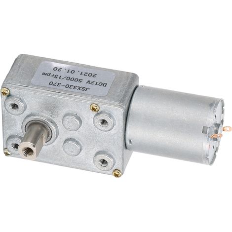 Moteur à engrenage à vis sans fin 12V DC 15RPM JSX330-370, réducteur à turbine pour ouvre-portes et fenêtres, arbre de sortie robuste (1/5)