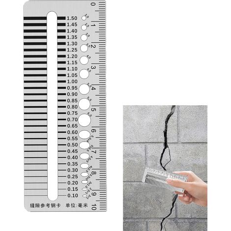 Outil mesure fissures Règle D'Écartement Haute Précision En Acier Outil Mesure Fissures Béton Pour la Maison, Construction, Inspection de en Béton, Génie Civil et Assemblage Mécanique (1/5)