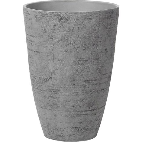 Maceta de mezcla de piedra gris 43 cm interior exterior Camia