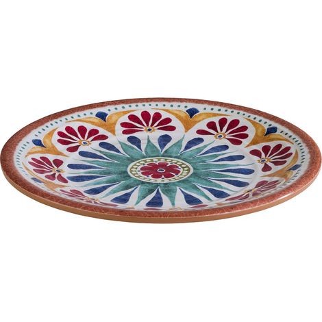 Assiette en mélamine Décor terracotta Ø 21,5 cm Hauteur 2 cm (1/5)