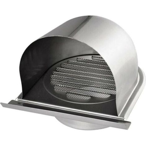 Grille D'aeration - Inox 150 mm - Design U Etanche Avec Lamelles 45° Et Filtre Anti-insectes - Pour Cuisine Salle De Bain Climatiseur - 1 Piece