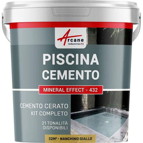 Kit microcemento color grigio topo per piscina in calcestruzzo - 32 m² Nankin Giallo - ARCANE INDUSTRIES