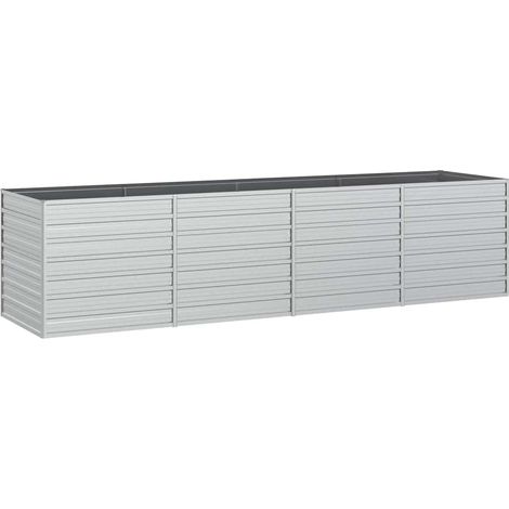 Maison Exclusive - Letto Rialzato Giardino 320x80x77 cm in Acciaio Zincato Argento