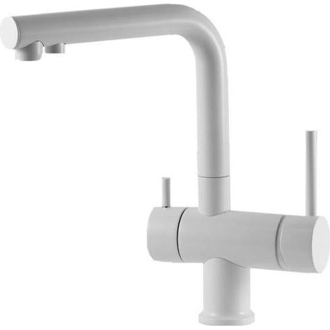 Mitigeur d'évier de cuisine à eau purifiée à 3 voies blanc mat Gattoni 0195/PCBO  Blanc mat
