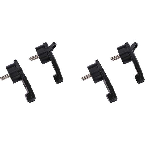 4 pièces noir Schuko Angled fiche Plat, Schuko Plat fiche 250 V (16 A), Schuko fiche, Schuko fiche Plat, prise européenne (1/5)