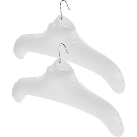 2 pièces Cintres Gonflables Pliables Lot de Porte-Manteaux de Voyage PVC Robuste avec Crochet Métal Séchage Pratique pour Chemises Pulls et Vêtements Divers Gain de Place pour (1/5)