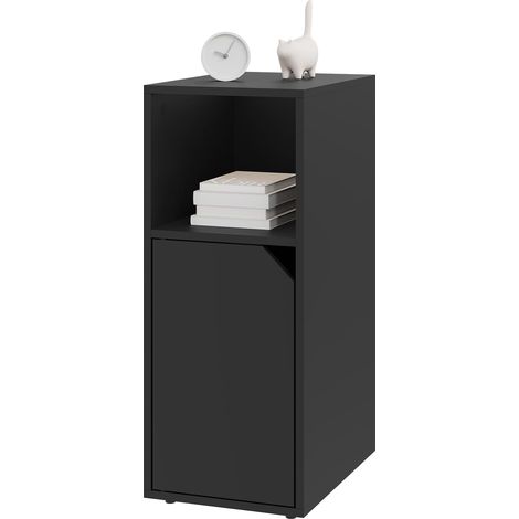 WOLTU 1x Bedside Tables Cabinet Slim Side Table Bedroom Furniture Nightstand Storage Black