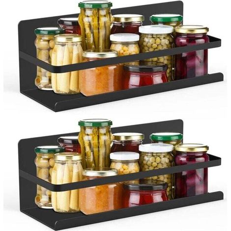 Magnetisches Gewürzregal für Kühlschrank – 2 magnetische Gewürzhalter – ohne Bohren – für Metalloberflächen in der Küche (1/4)