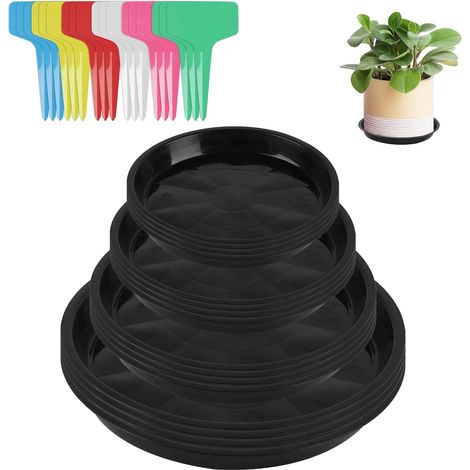 16 Soucoupes pour Pots de Fleurs, Coupelle Pot de Fleur, 12/14/18/22cm (1/5)