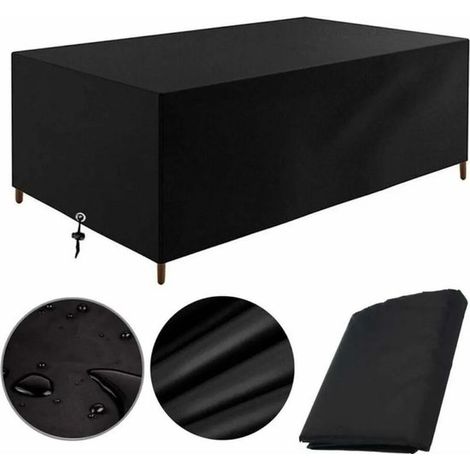 Funda negra para muebles de jardín，22012075 cm，impermeable，resistente al viento，resistente al frío，fabricada en tela Oxford (22012075 cm) (1/5)