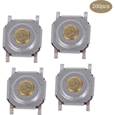 200 wasserdichte taktile Drucktaster aus Messing, SMD 4x4x1,5 mm, für Beleuchtung