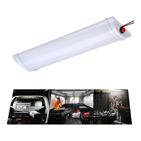 SHINING HOUSE Tira de luces LED para interior de coche, 12 V, para autobús, caravana, con interruptor, lámpara de trabajo, camión, furgoneta, autocaravana, barco, luz de techo (12 V) (1/4)