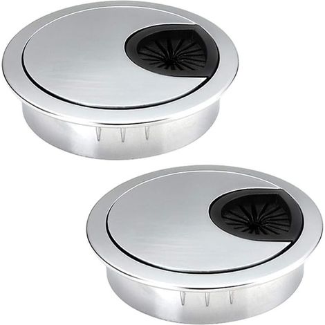 Cable Hole Cover - Zinc Alloy Cable Grommet - Diameter 50 mm Height 15 mm - For Desk Cable Management - 2 Pieces (1/5)