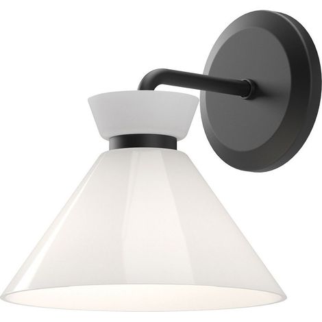 Elstead Alora Mood Halston Applique murale dôme contemporaine noire mate 1x E14