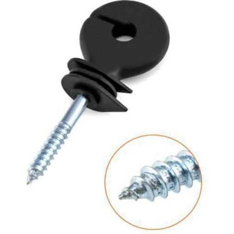25 Pices isolateurs annulaires isolateur cloture electrique pour cordes fils et brins - noir - 20pcs CLOTURE ELECTRIQUE Étiquette (1/5)