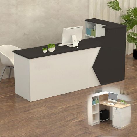 Empfangstheke mit Stauraum, 100-300 cm, für Büro, Praxis, Salon (1/5)