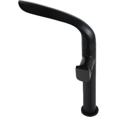 Robinet de lavabo de salle de bain, mitigeur en laiton doré, poignée unique, chaud et froid(Haut)Noir (1/4)