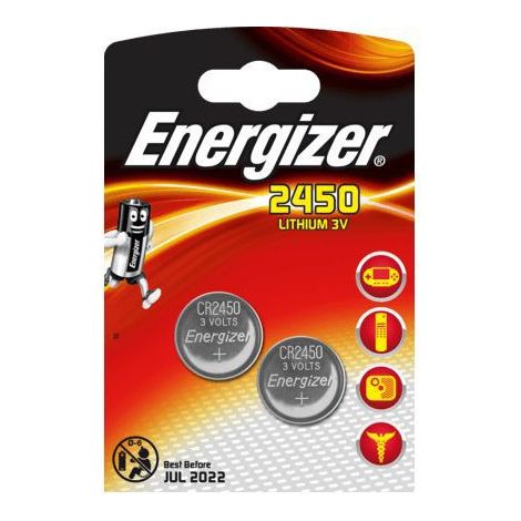 Energizer – Pile bouton lithium CR2450 3V – Lot de 2 – Dimensions Ø 24 mm × 5.0 mm – Pour appareils électroniques (1/10)