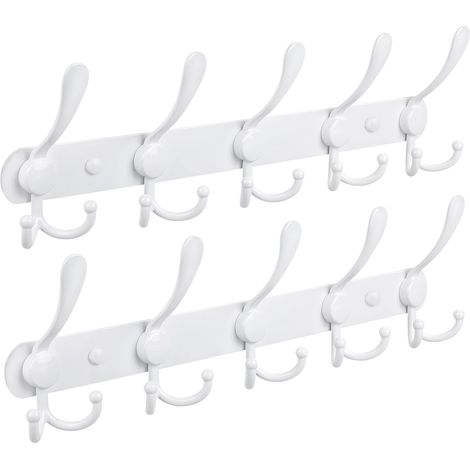 Crochet Mural Inox 2 Pack, Petit Porte-Manteau pour Serviettes et Vêtements, Support de Rangement pour Sacs, Patère Fixation Murale, Design Compact (1/3)