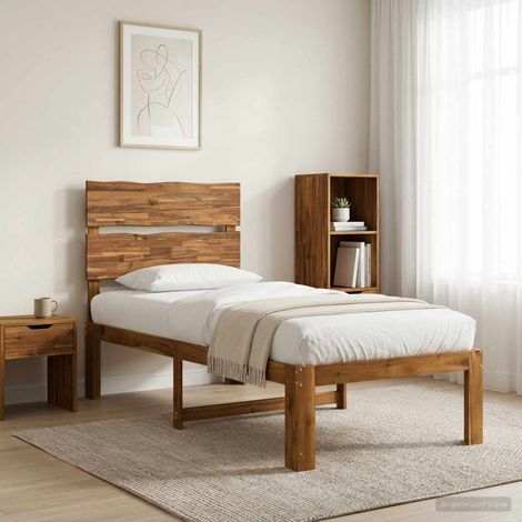 vidaXL Single Bed Frame with Headboard ROSTOCK Natural 75 x 190 cm (1/5)