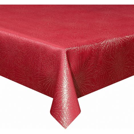 Schmutzabweisende Weihnachtstischdecke 150x300 cm Vega Red