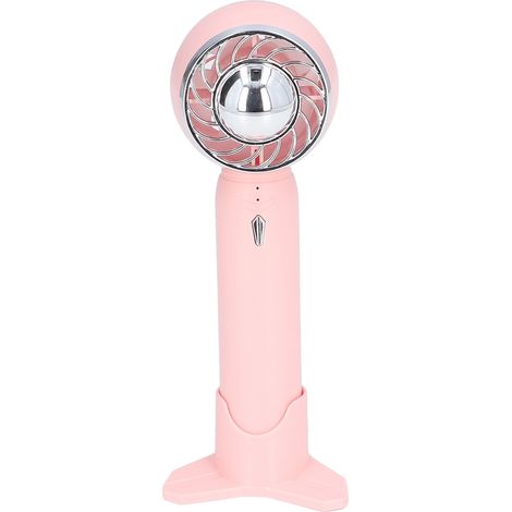 Ventilateur portable rechargeable USB, 3 vitesses, 2000 mAh, petit ventilateur de bureau idéal pour les voyages, l'école et le travail, rose (1/5)