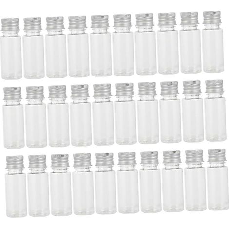 50 flacons en verre transparent avec bouchons à vis en aluminium (flacons de 10 ml) (1/3)