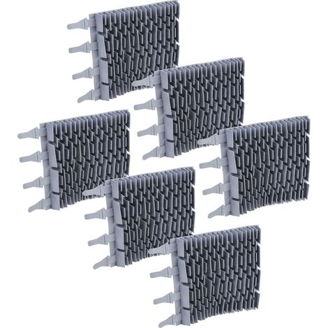 vhbw 6x Bürste kompatibel mit Gre GT2120, GT3220 Poolroboter, Poolsauger - Aus Gummi, 24,7 x 18 x 2,8 cm