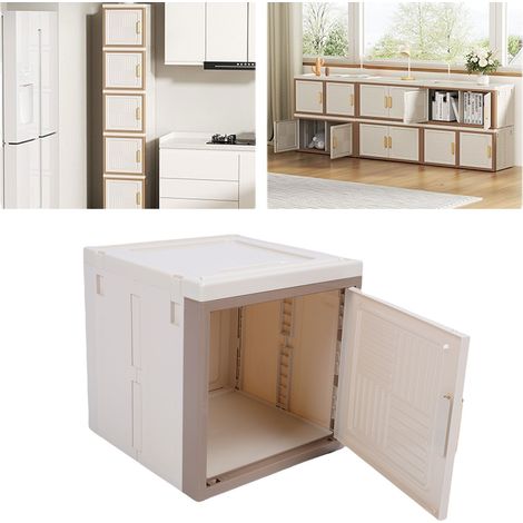 Boîte de Rangement En PP ABS PS Grande Capacité Économiseur d'Espace Empilable Pour Jouets Livres Nourriture Porte Unique (1/5)