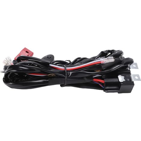 Cablaggio bicolore per abbaglianti e anabbaglianti, doppio relè, fusibile da 30 A, cavo centrale da 14 AWG per veicoli fuoristrada, SUV, furgoni e motociclette. (1/5)