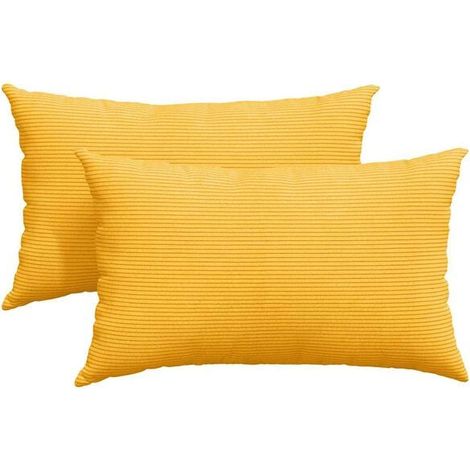 Coussins de canapé, 2 pièces, jaune clair, 50 x 30 cm (1/5)