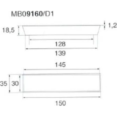 MANIGLIA 9160 D MM.35X150 BIANCO OPACO (1/2)