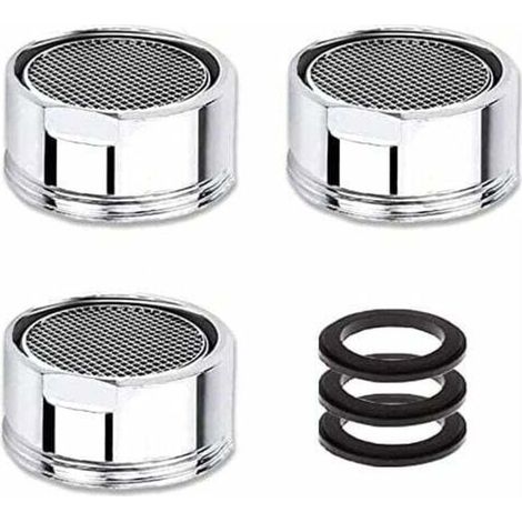 Aérateur de Robinet M22/M21,5 avec Filtre en Acier Inoxydable, Économiseur d'Eau Anti-Éclaboussures, Lot de 3 Pièces