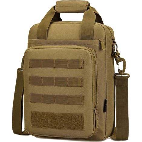 Sac de messager à une épaule Porte-documents pour ordinateur portable 14 pouces (marron),