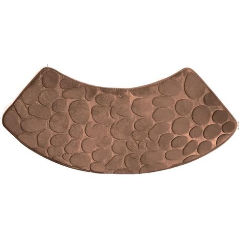 Tapis de douche incurvé antidérapant lavable pour salle de bain (marron)