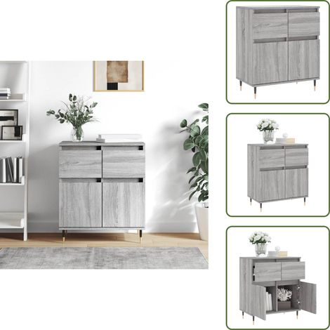 Sideboard Grau Sonoma 60x35x70 cm Holzwerkstoff - Schreibtisch - Wohnzimmermöbel - Sideboard Grau - Holz Sideboard - Regal (1/5)