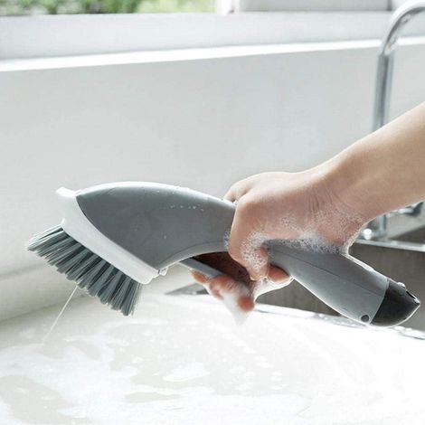 Küchenreinigungsbürsten, Geschirrbürsten, Poolbürsten, Sprühgeräte, zusätzliche Flüssigseifenspender, Auftaubürsten für Küchengeschirr, Badezimmerreinigungswerkzeuge, Kochbürsten mit langem Griff (gra
