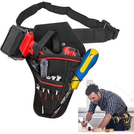 Étui à outils robuste pour perceuse, ceintures à outils, sacs banane pour électricien, pochette à outils suspendue, organisateur multi-poches (1/4)