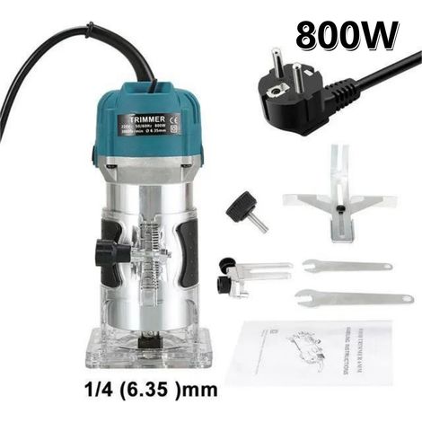 Défonceuse Affleureuse Électrique 800W, fraiseuse à bois, rogneuse électrique, 30000RPM, fraisage pour sculpture sur bois 1/4" (1/5)