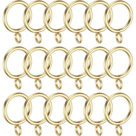 18 pièces Anneaux pour Tringle à Rideaux Anneaux en métal Ton Or (1/5)