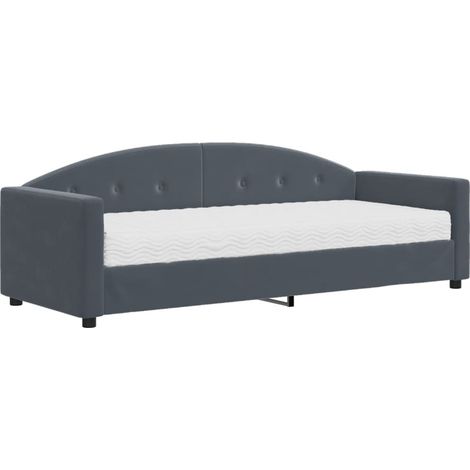 Maison Exclusive - Divano Letto con Materasso Grigio Scuro 80x200 cm in Velluto