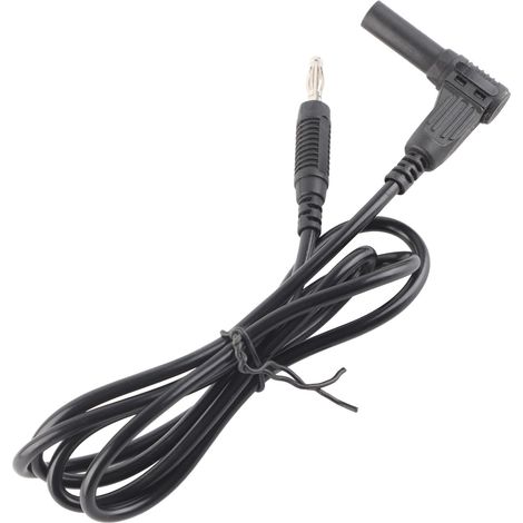 Lot de 2 cordons de test avec fiches bananes 4mm noires, protection type électrique pour multimètre J.70012, kit de mesure sécurisé. (1/5)